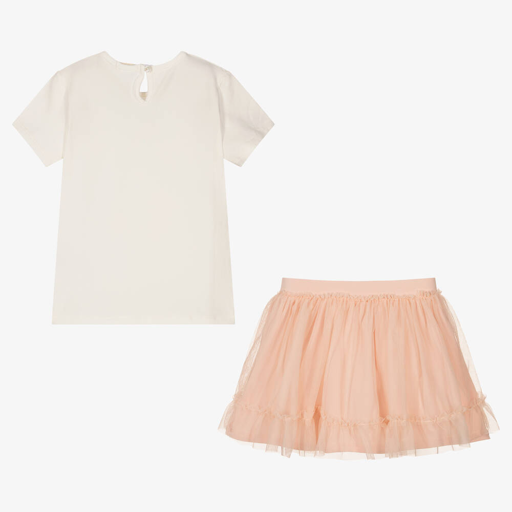 Everything Must Change-Белый топ и розовая юбка из джерси | Childrensalon Outlet