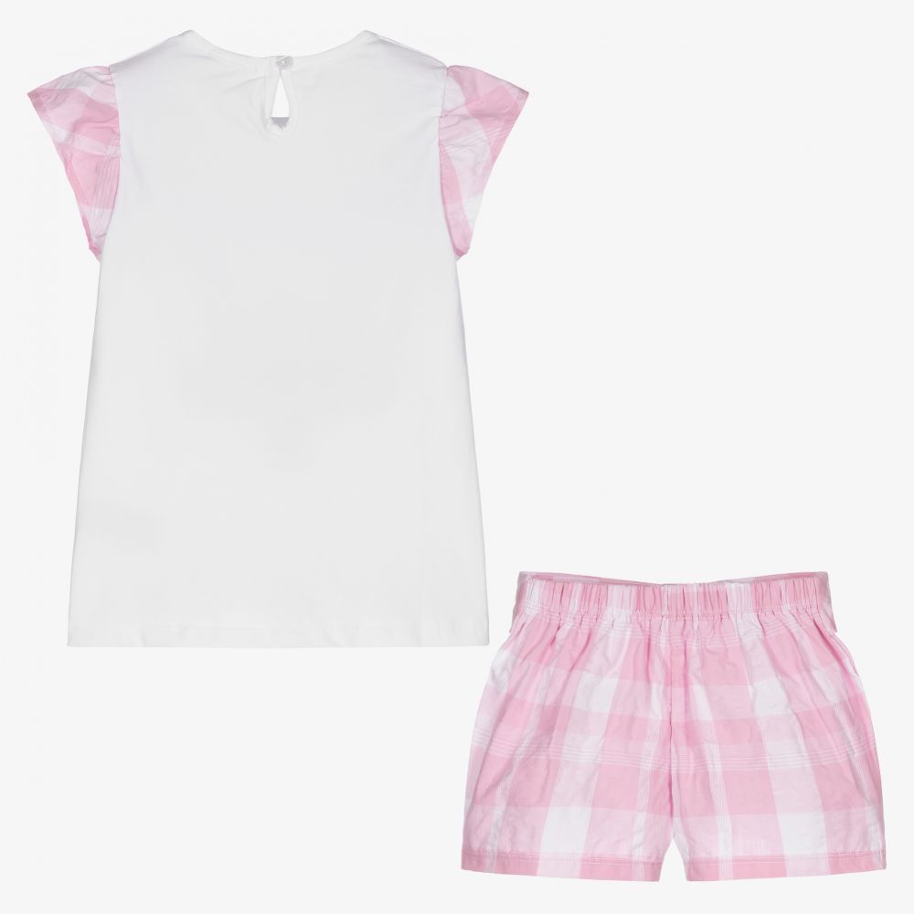 Everything Must Change-Girls White & Pink Shorts Set | Childrensalon Outlet