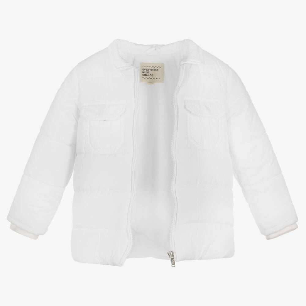 Everything Must Change Girls White Puffer Jacket