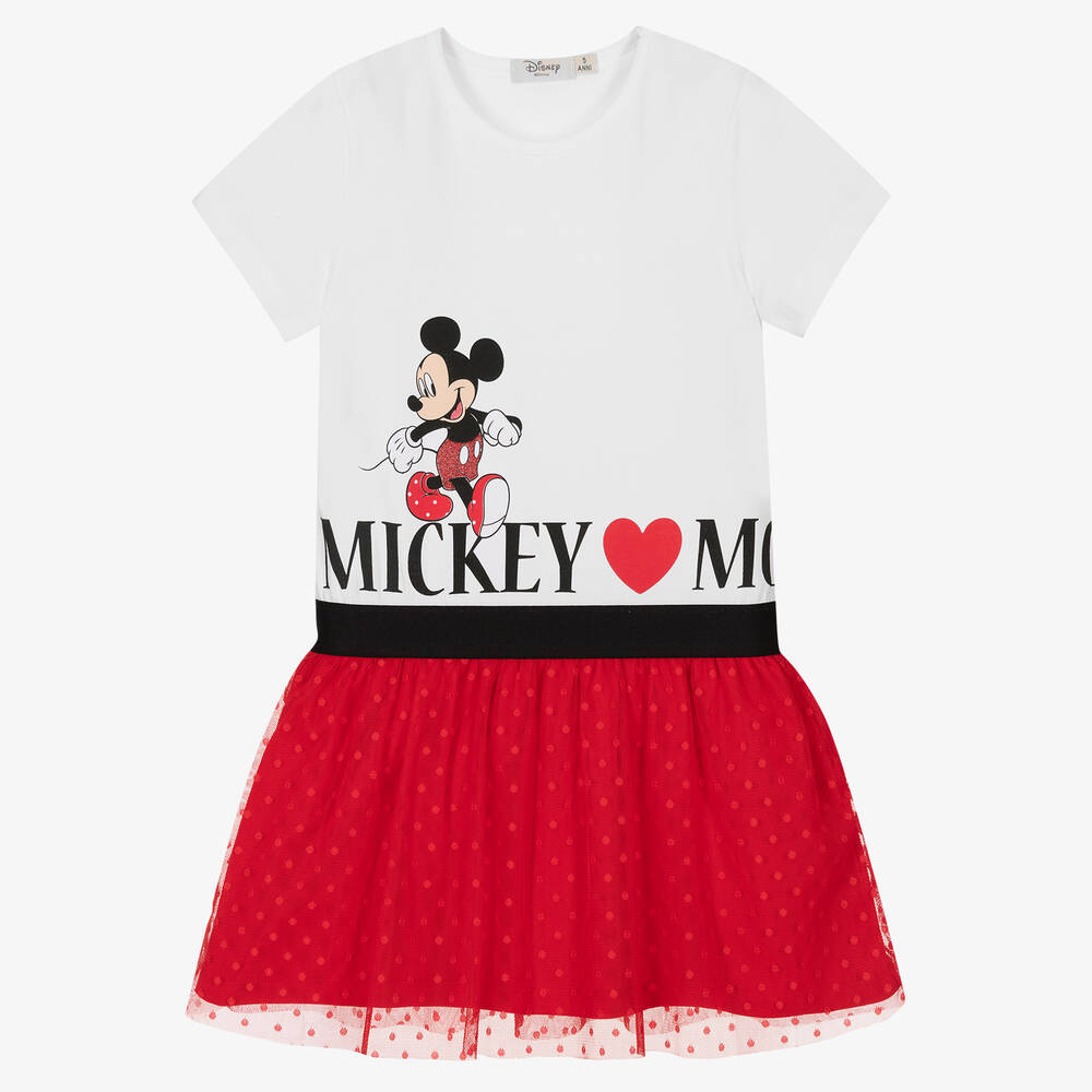 Robe coton rouge et blanc Disney