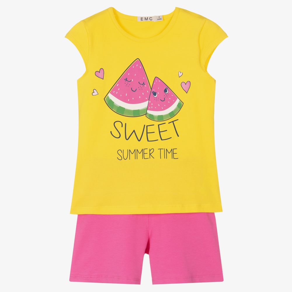 Everything Must Change - Желто-розовая пижама для девочек | Childrensalon