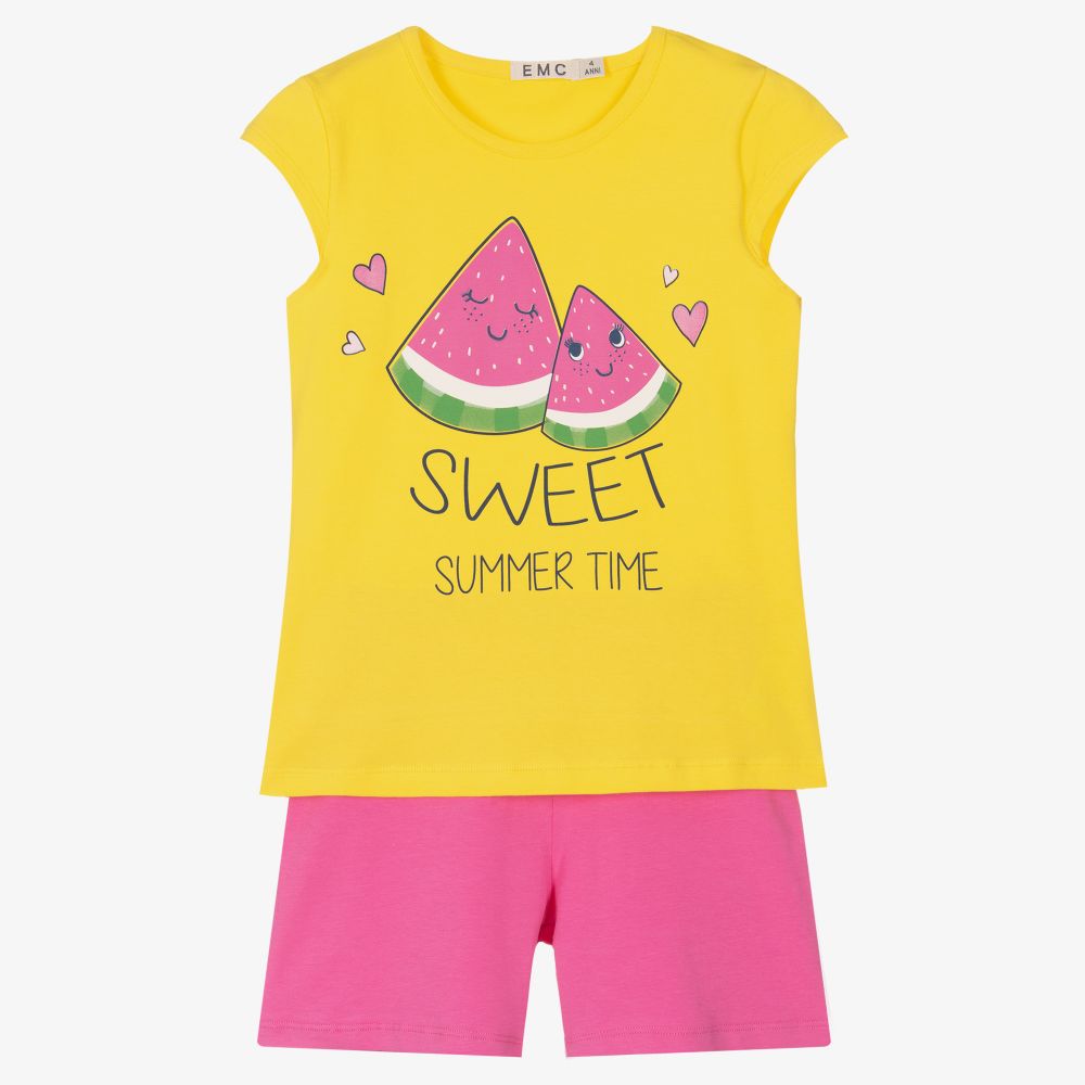 Everything Must Change - Pyjama jaune et rose Fille | Childrensalon