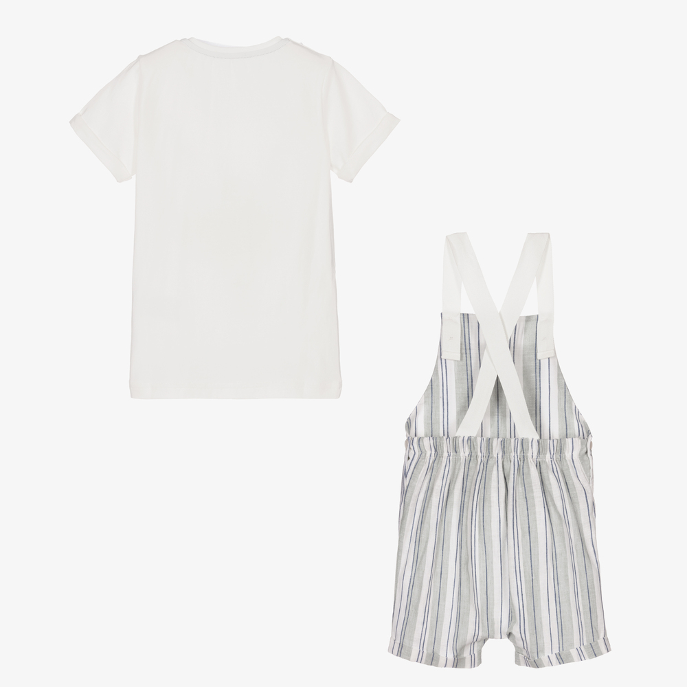 Everything Must Change-Топ и зеленый полукомбинезон в полоску | Childrensalon Outlet