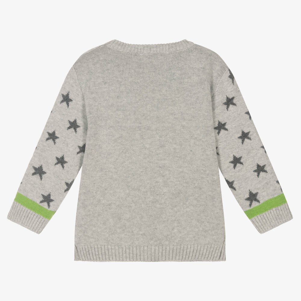 Everything Must Change-Grey Cotton Knit Baby Sweater | Childrensalon Outlet