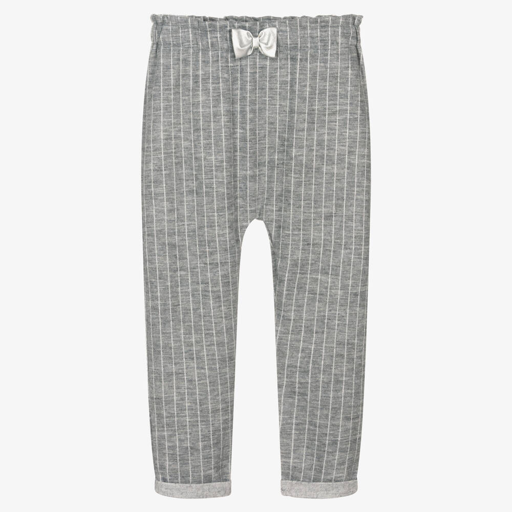 Everything Must Change-Grey Stripe Wool Blend Trousers | Childrensalon Outlet