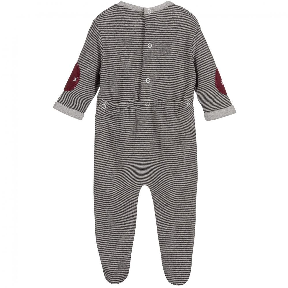 Everything Must Change - Grey Striped Babygrow | Childrensalon Outlet