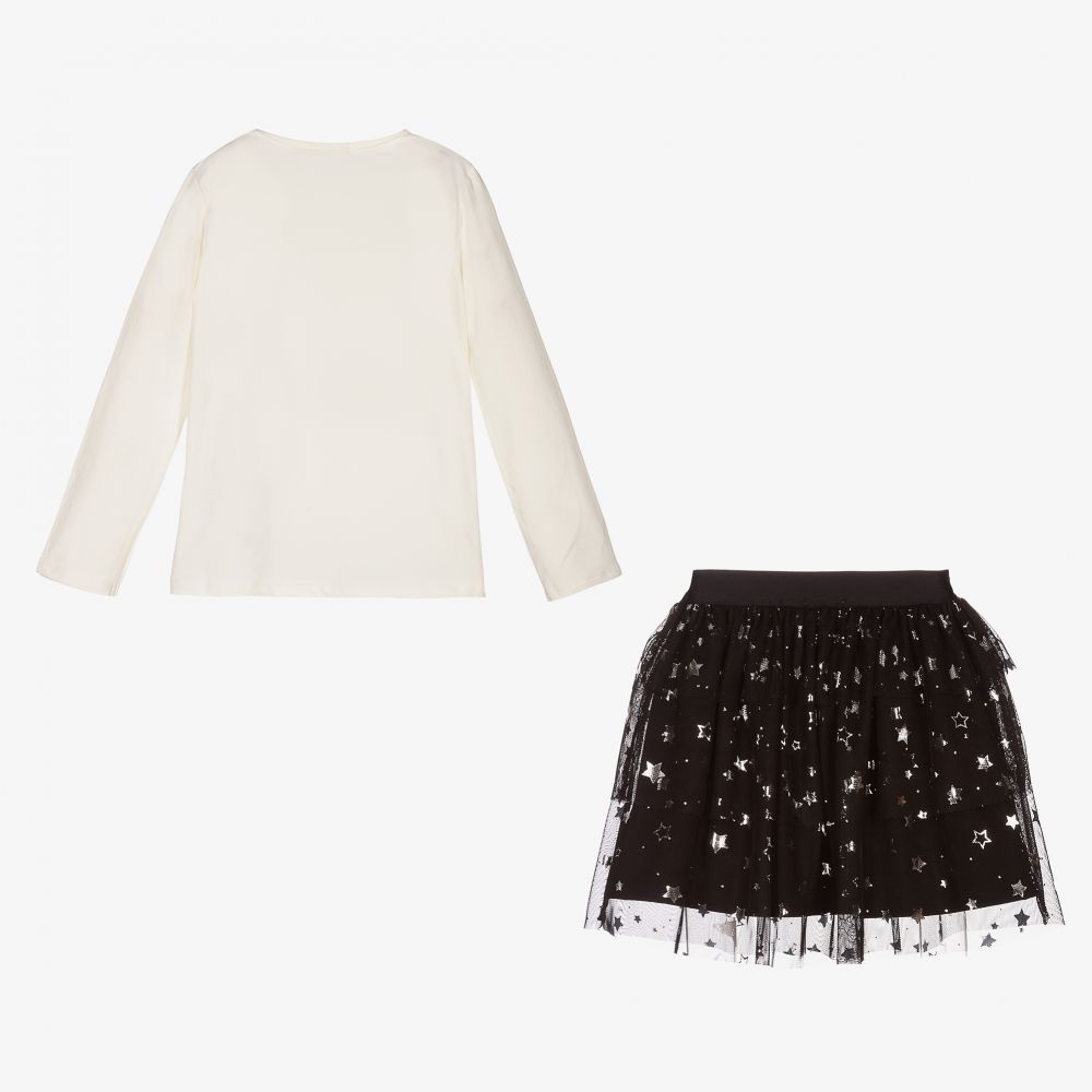 Everything Must Change-Ivory & Black Stars Skirt Set | Childrensalon Outlet