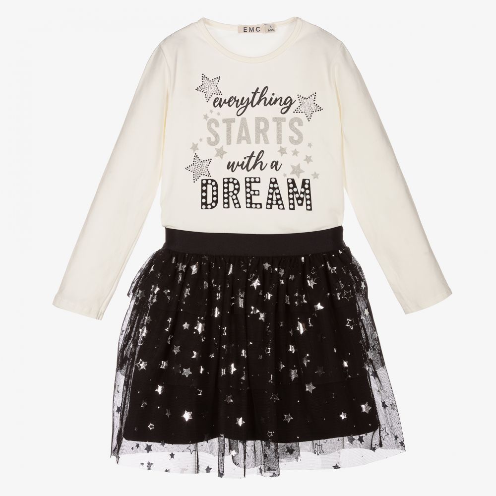 Everything Must Change - Ensemble jupe ivoire et noir Étoiles | Childrensalon