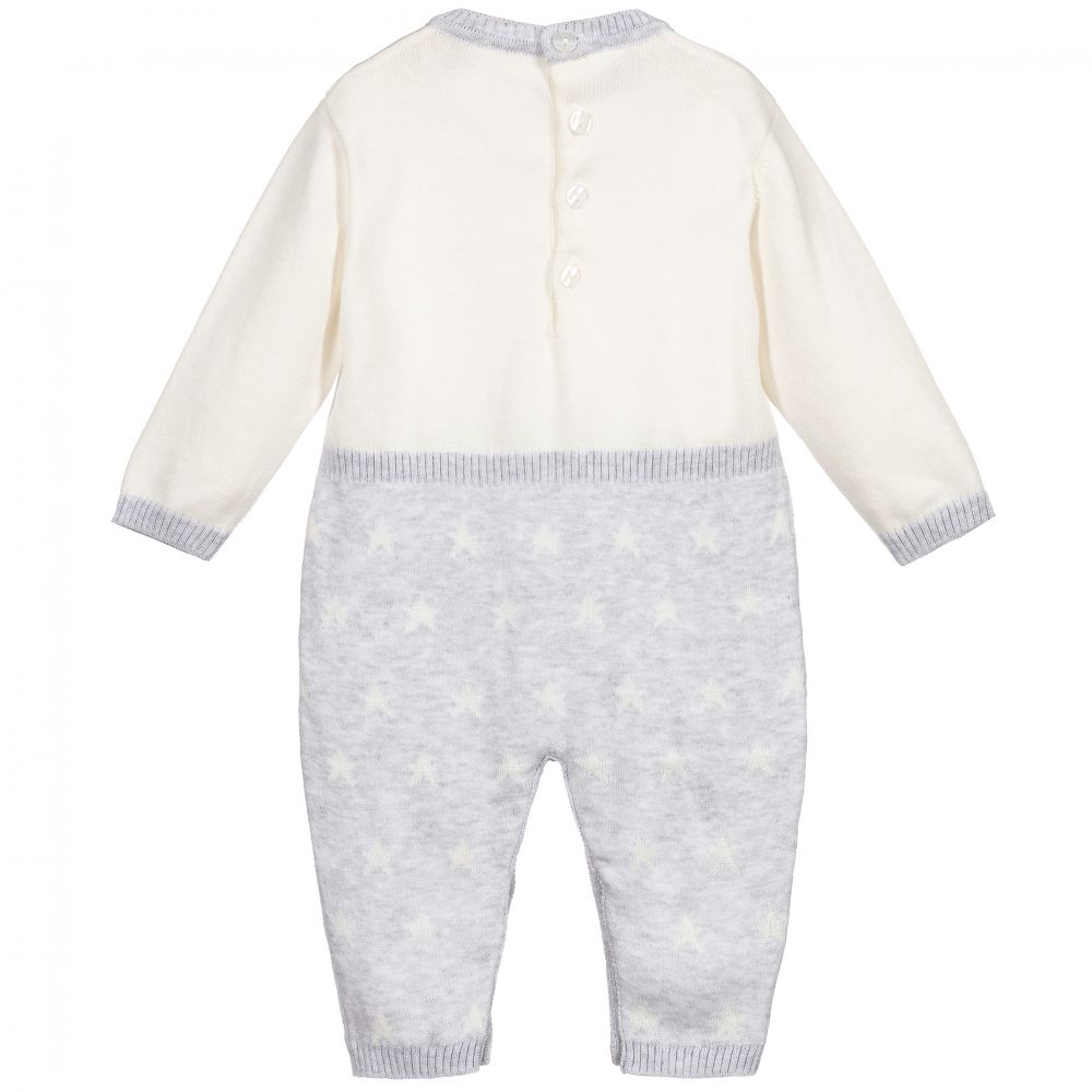 Everything Must Change-Ivory & Grey Knitted Romper | Childrensalon Outlet