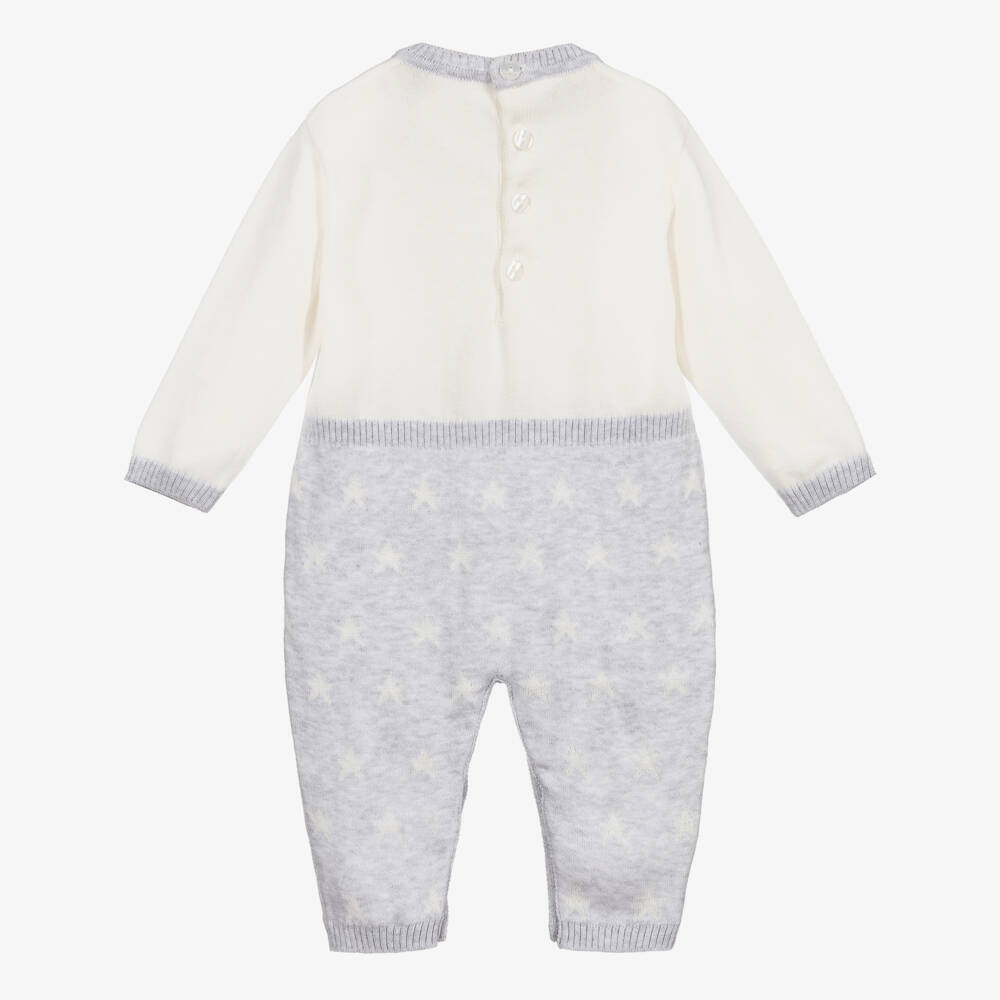 Everything Must Change-Ivory & Grey Knitted Romper | Childrensalon Outlet