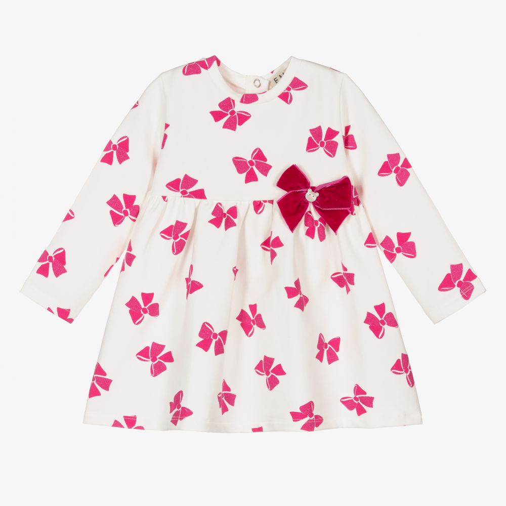 Everything Must Change - Кремовое хлопковое платье с розовыми бантиками | Childrensalon
