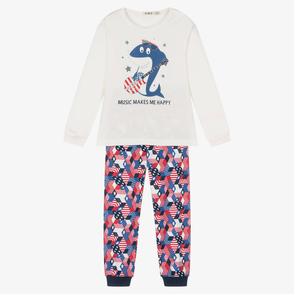 Everything Must Change - Gestreifter Pyjama mit Sternen, Elfenbein | Childrensalon