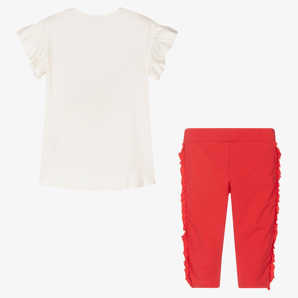 Everything Must Change-Ivory Top & Red Leggings Set | Childrensalon Outlet