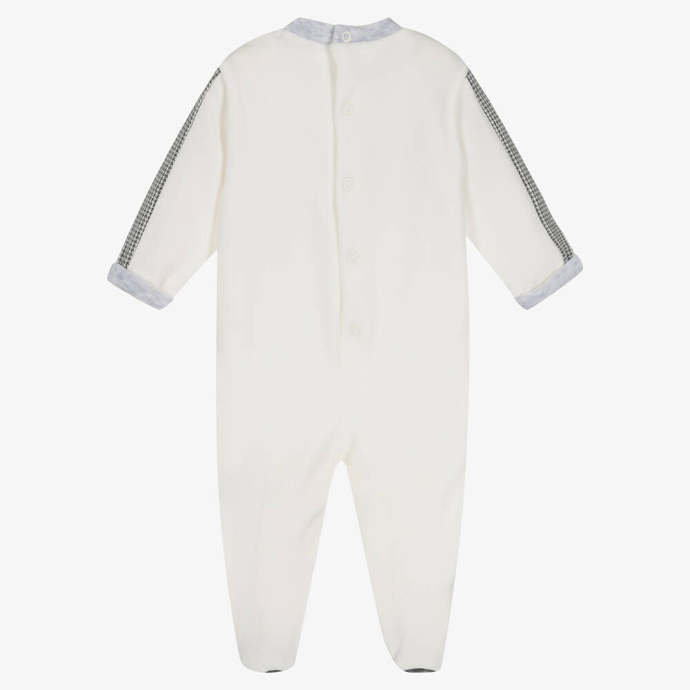 Everything Must Change-Ivory Velour Babygrow | Childrensalon Outlet
