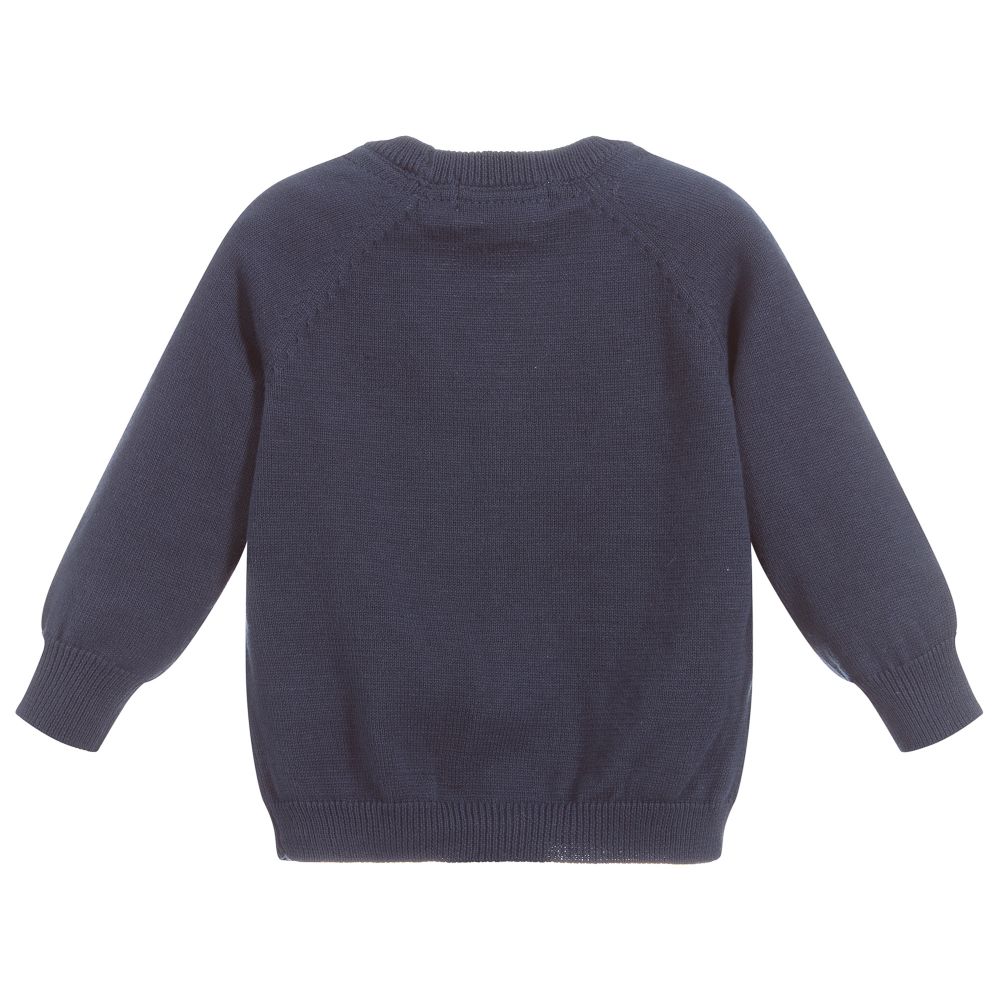 Everything Must Change-Navy Blue Cotton Baby Cardigan | Childrensalon Outlet