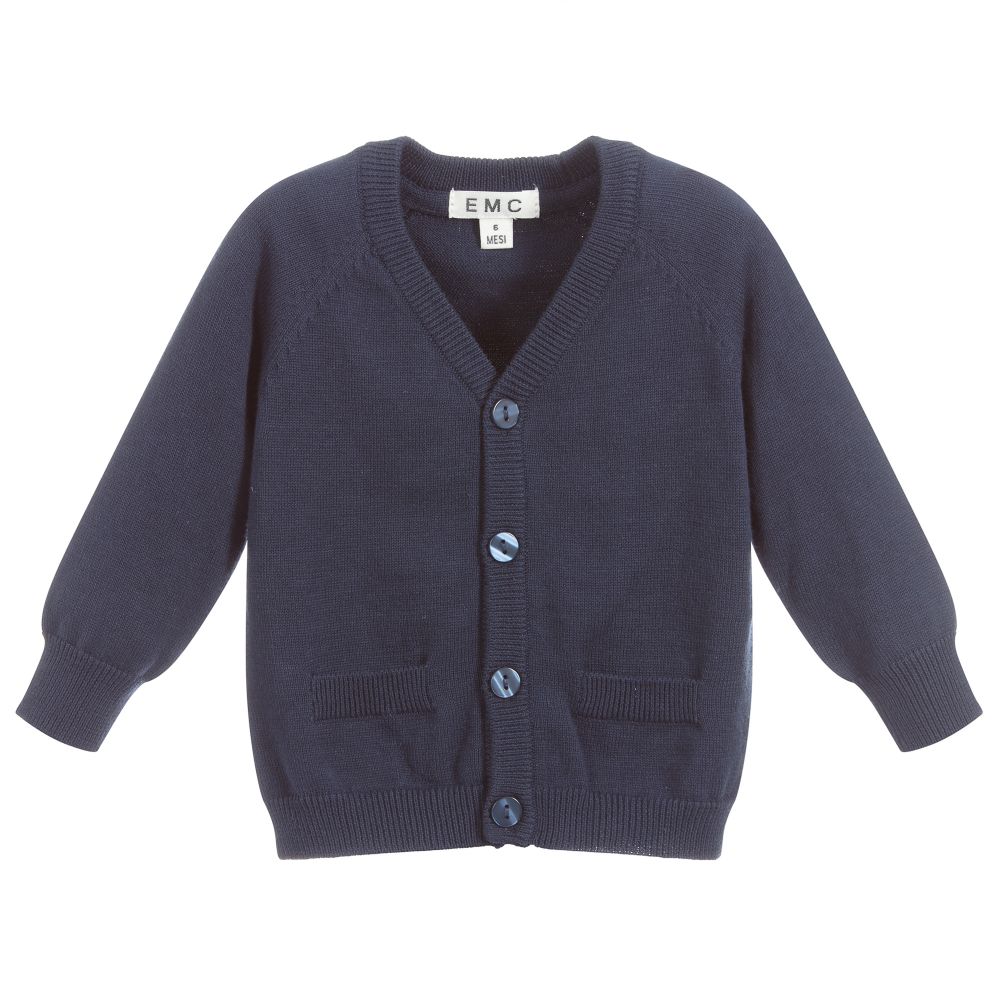 Everything Must Change - Navy Blue Cotton Baby Cardigan | Childrensalon ...