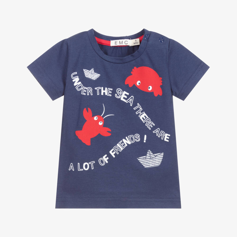 Everything Must Change-Navy Blue Cotton Baby T-Shirt | Childrensalon Outlet