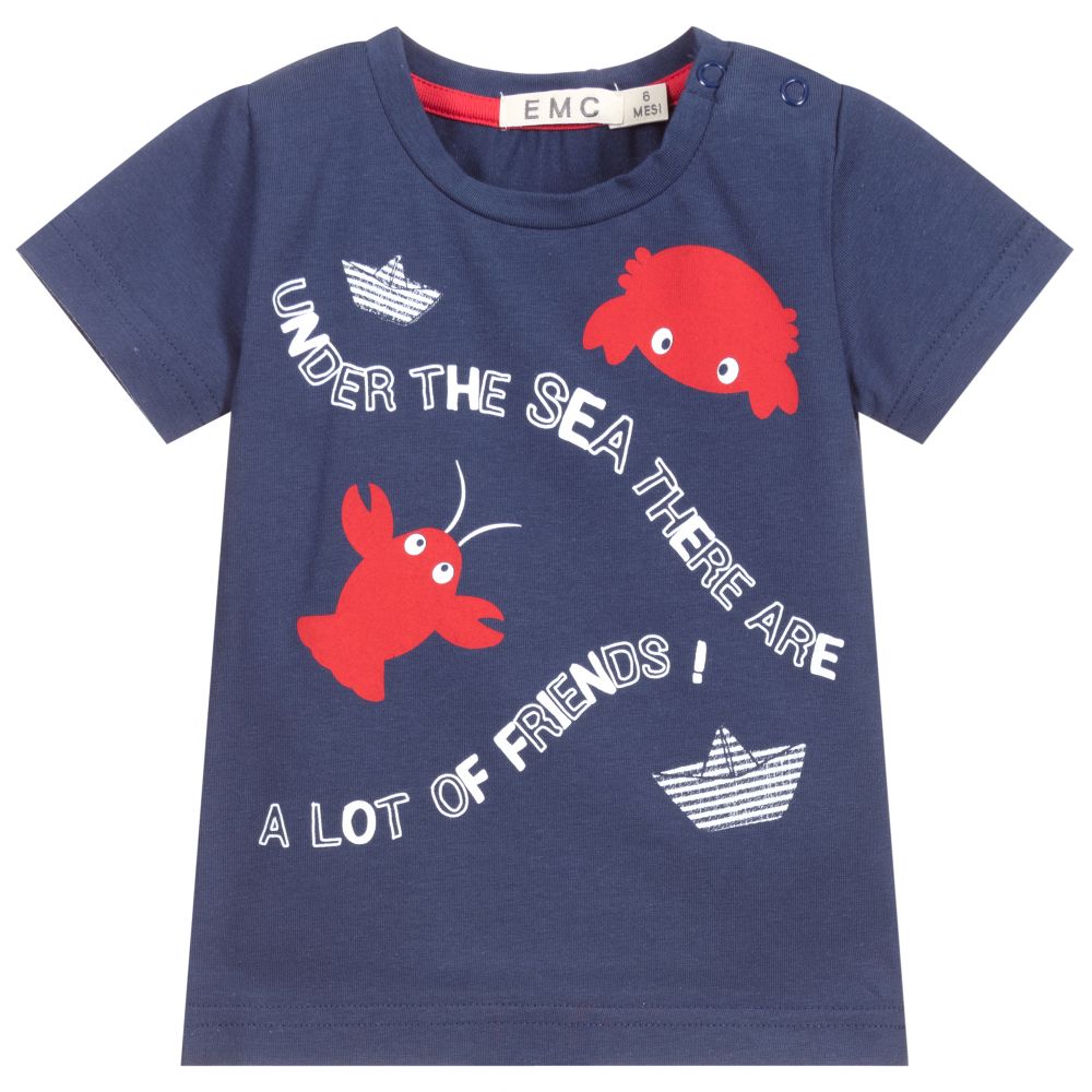 Everything Must Change - Navy Blue Cotton Baby T-Shirt | Childrensalon