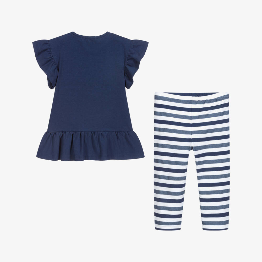 Everything Must Change-Синий комплект из хлопка с легинсами | Childrensalon Outlet