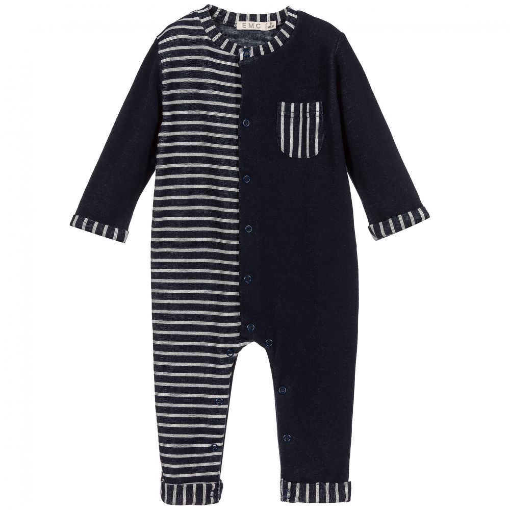 Everything Must Change - Navy Blue Striped Romper | Childrensalon