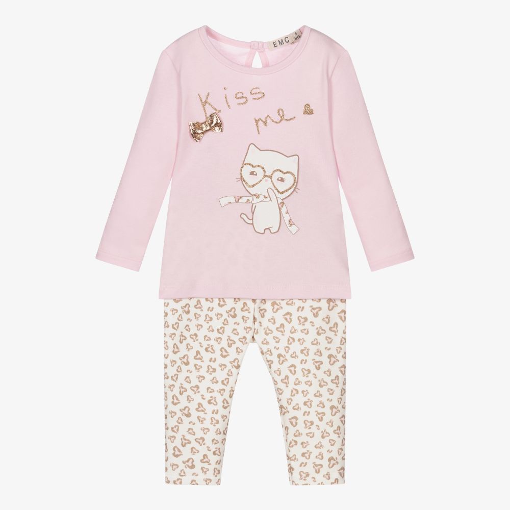 Everything Must Change - Pink Cat Leggings Set | Childrensalon