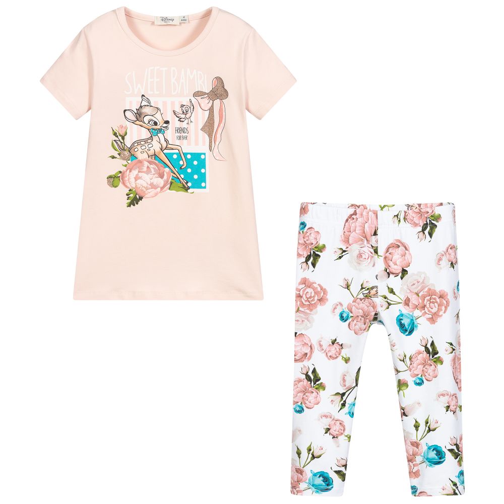 Everything Must Change-Pink Cotton Bambi Leggings Set | Childrensalon Outlet