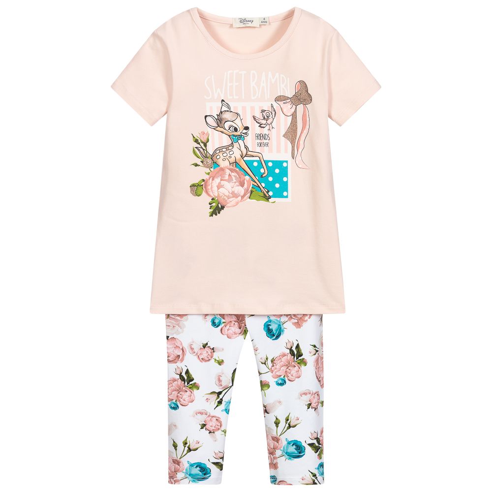 Everything Must Change-Pink Cotton Bambi Leggings Set | Childrensalon Outlet