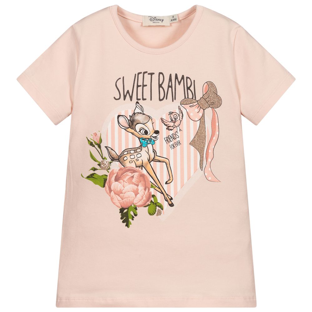 Everything Must Change - Розовая хлопковая футболка с Бэмби | Childrensalon