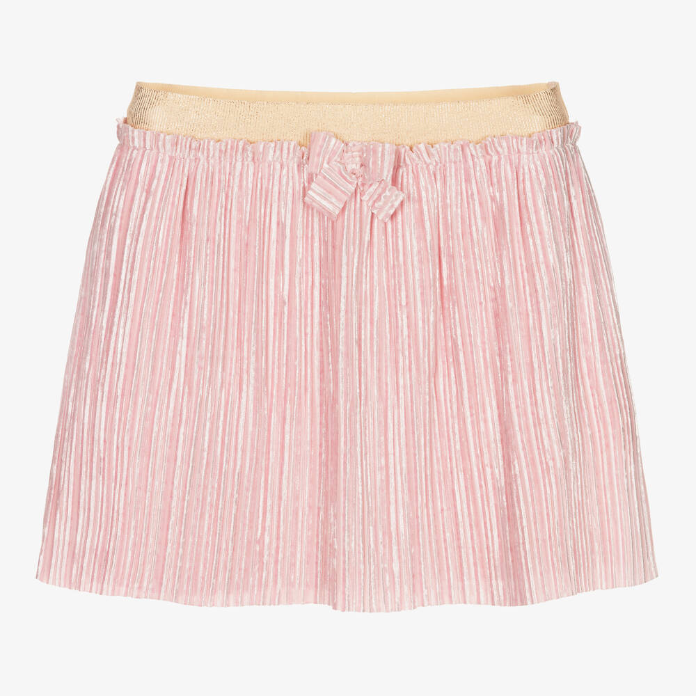 Everything Must Change - Pink Ribbed Velour Skirt | Childrensalon
