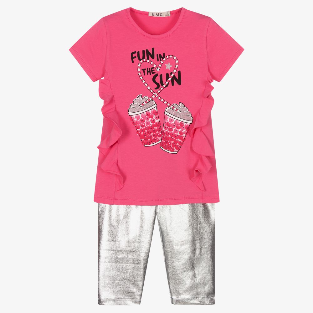 Everything Must Change - Розовая футболка и серебристые легинсы | Childrensalon