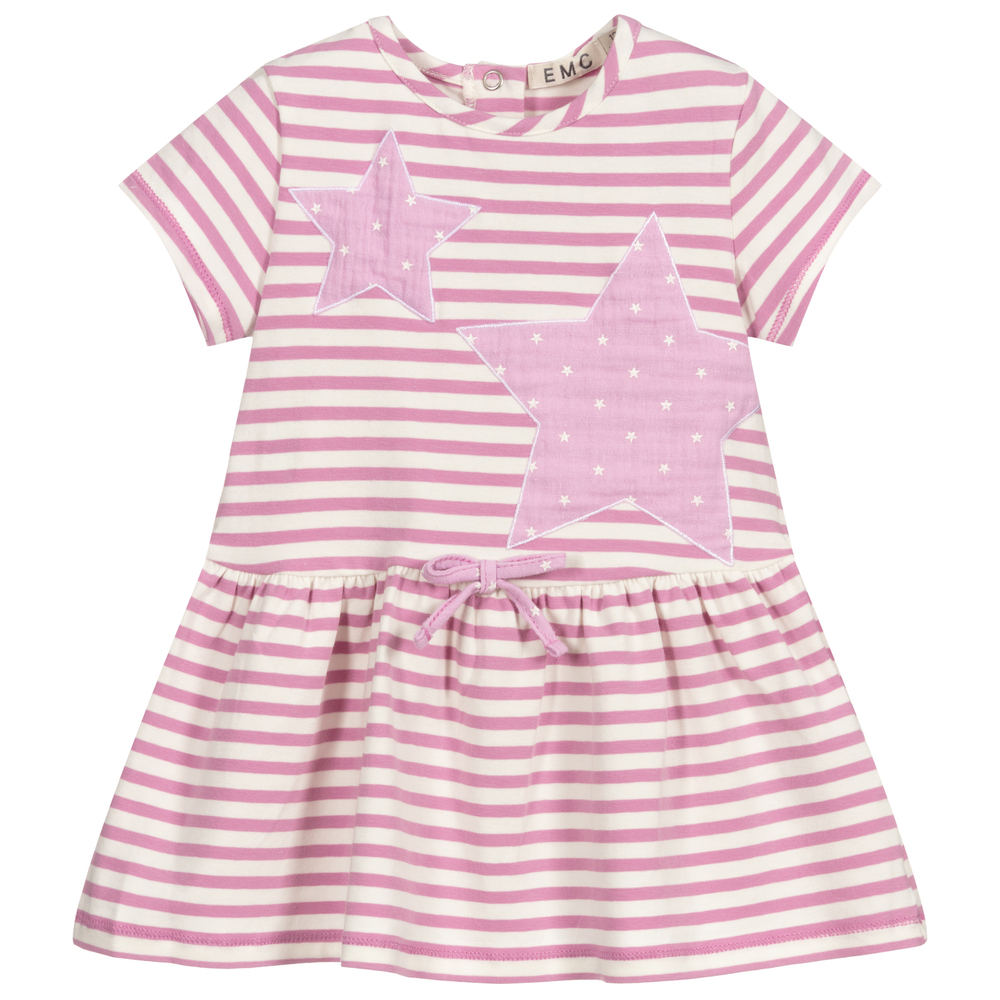 Everything Must Change - Pink Striped Cotton Baby Dress | Childrensalon