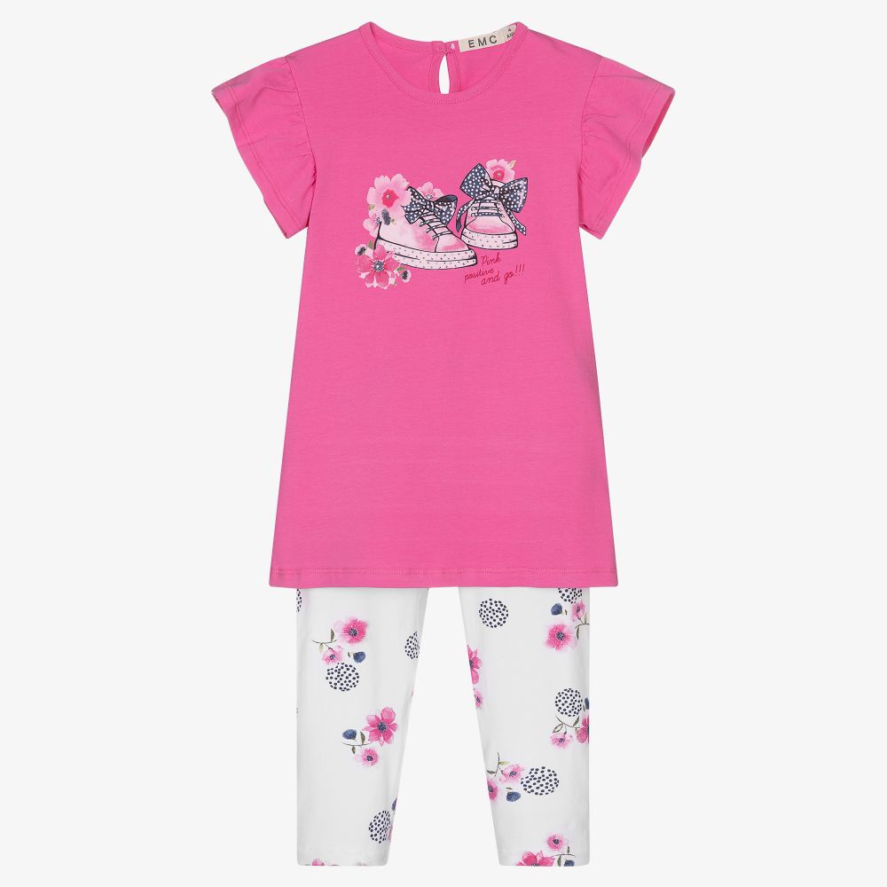 Everything Must Change - Pink & White Leggings Set | Childrensalon