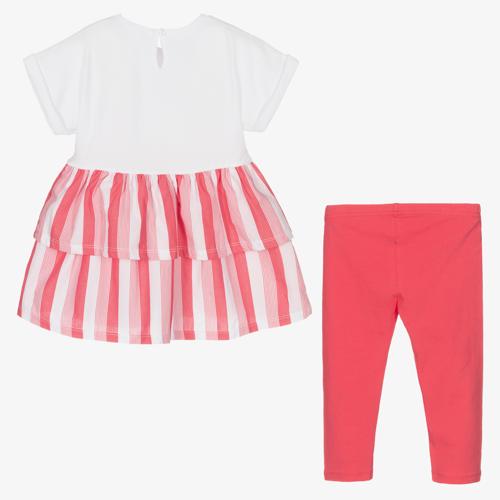 Everything Must Change-طقم ليغنغز أطفال بناتي قطن جيرسي لون زهري وأبيض | Childrensalon Outlet