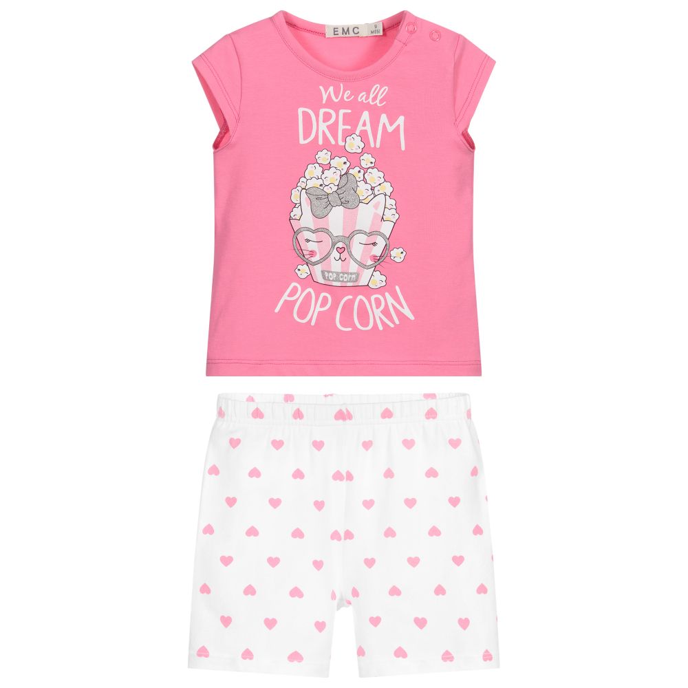 Everything Must Change Pink & White Short Pyjamas Childrensalon Outlet