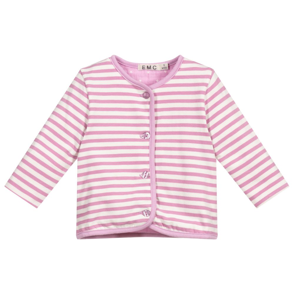 Everything Must Change Pink White Striped Cardigan