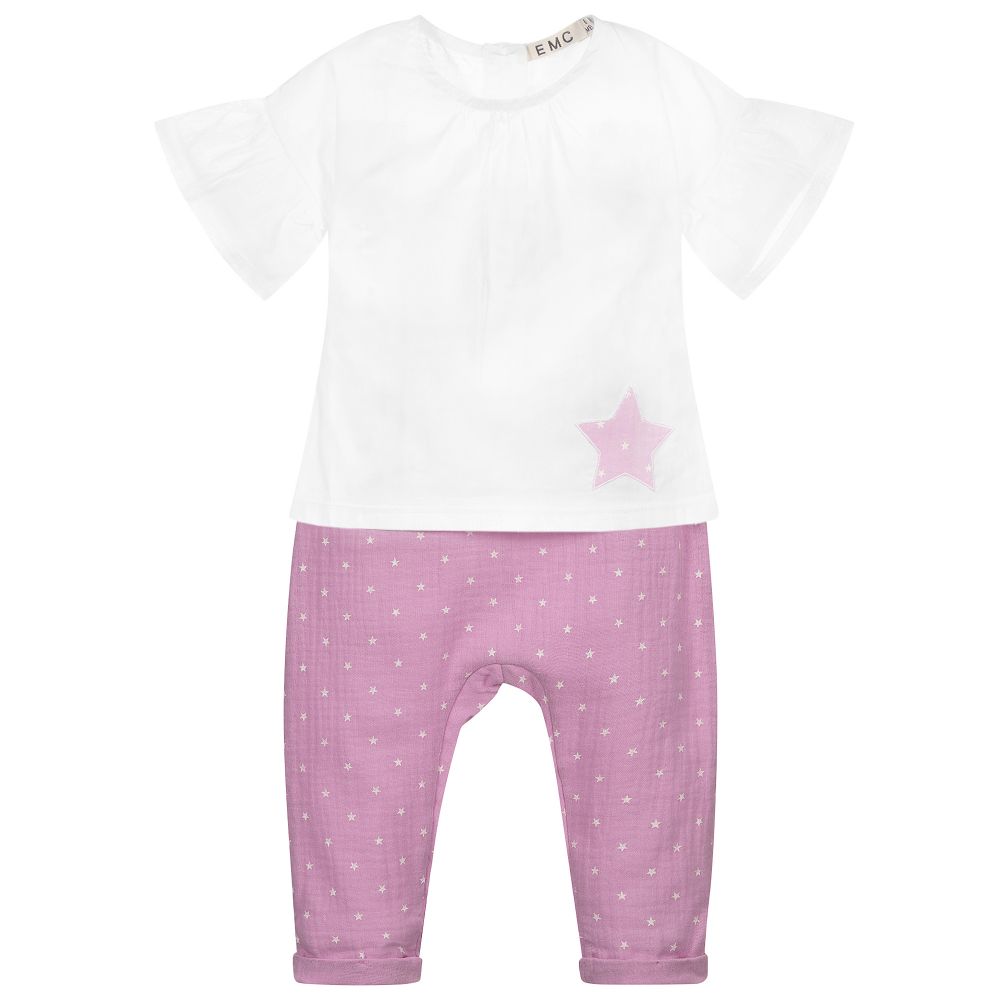 Everything Must Change - Pink & White Trousers Set | Childrensalon