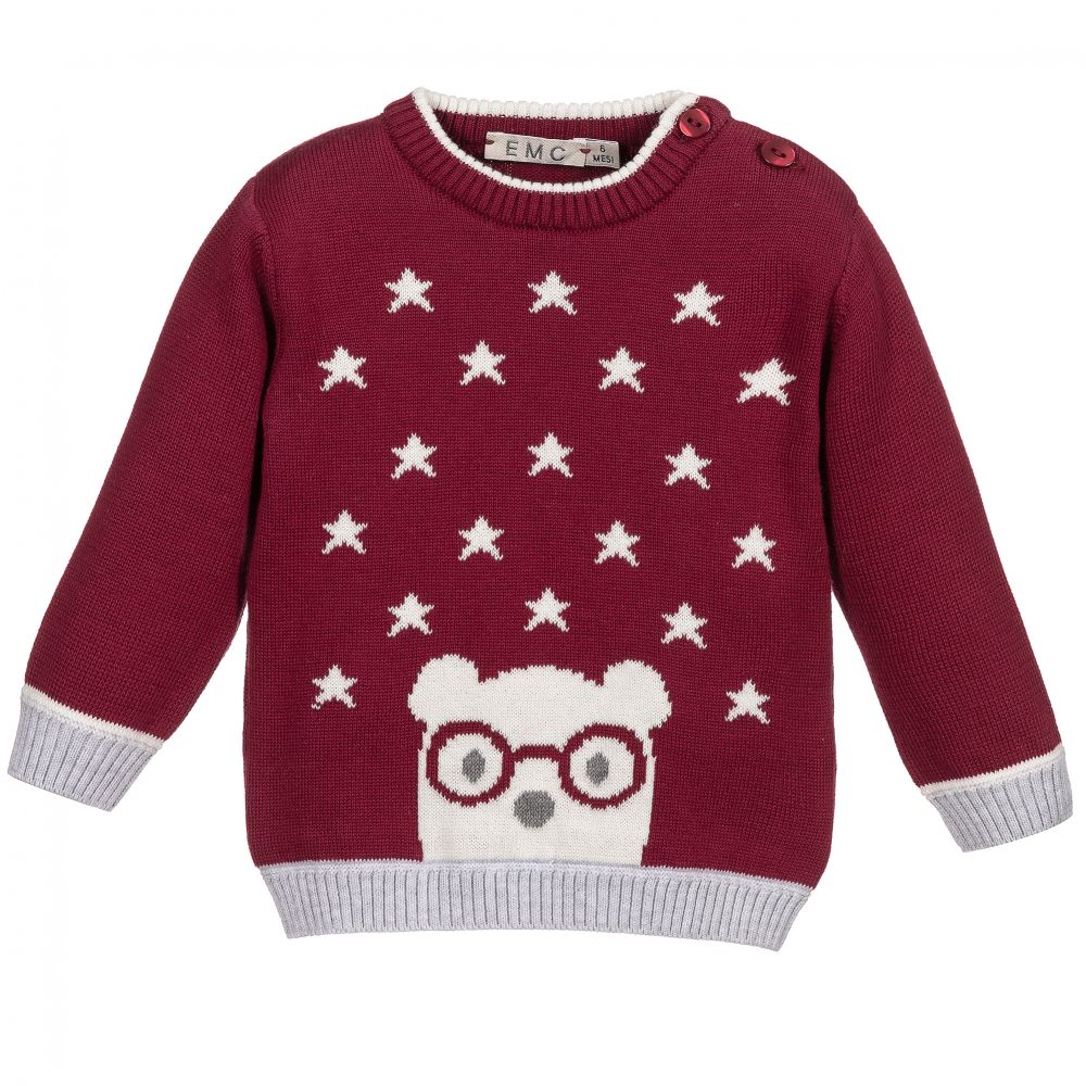 Everything Must Change - Red Knitted Cotton Sweater | Childrensalon