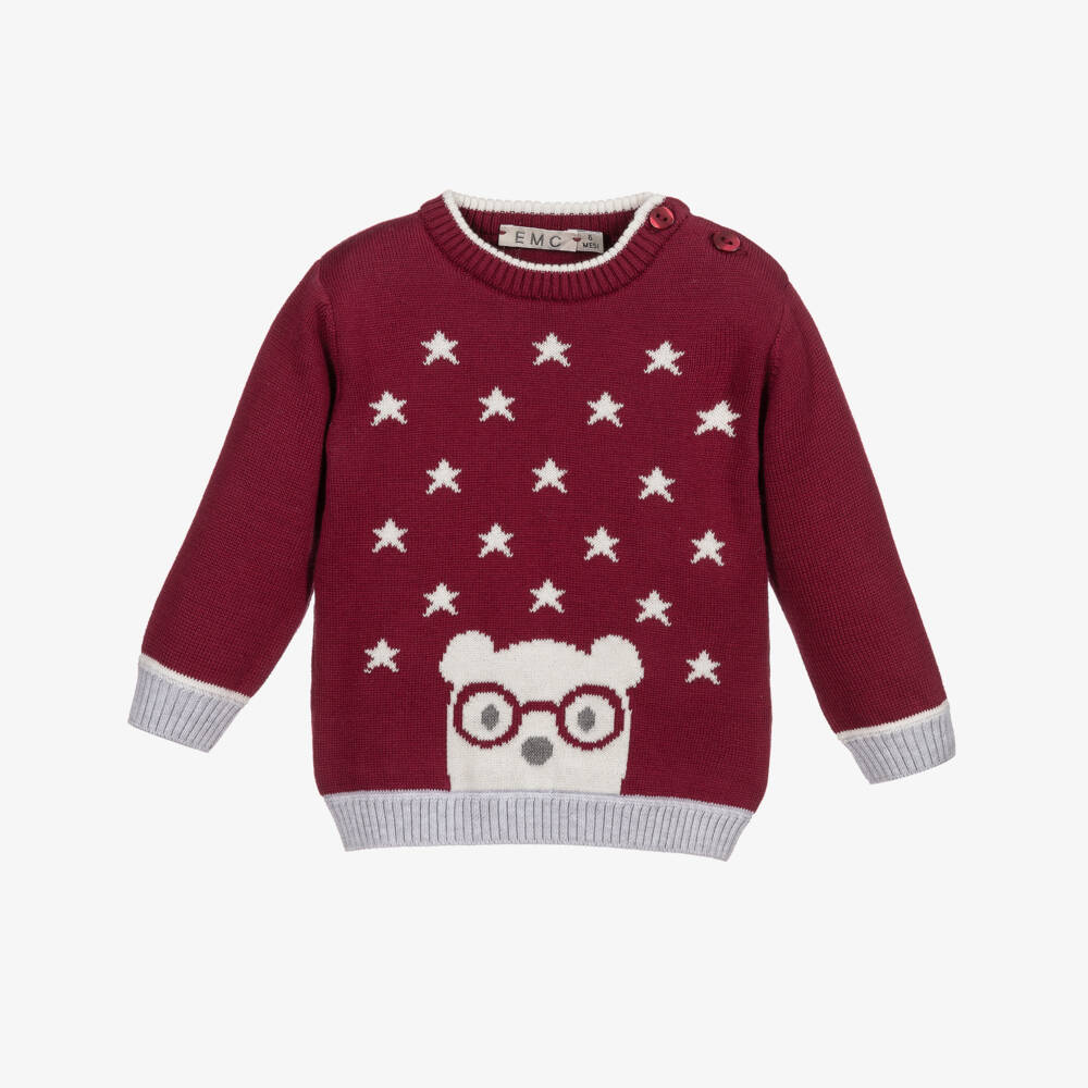 Everything Must Change-Red Knitted Cotton Sweater | Childrensalon Outlet
