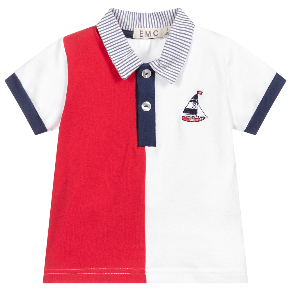 Everything Must Change - Red & White Cotton Polo Shirt | Childrensalon