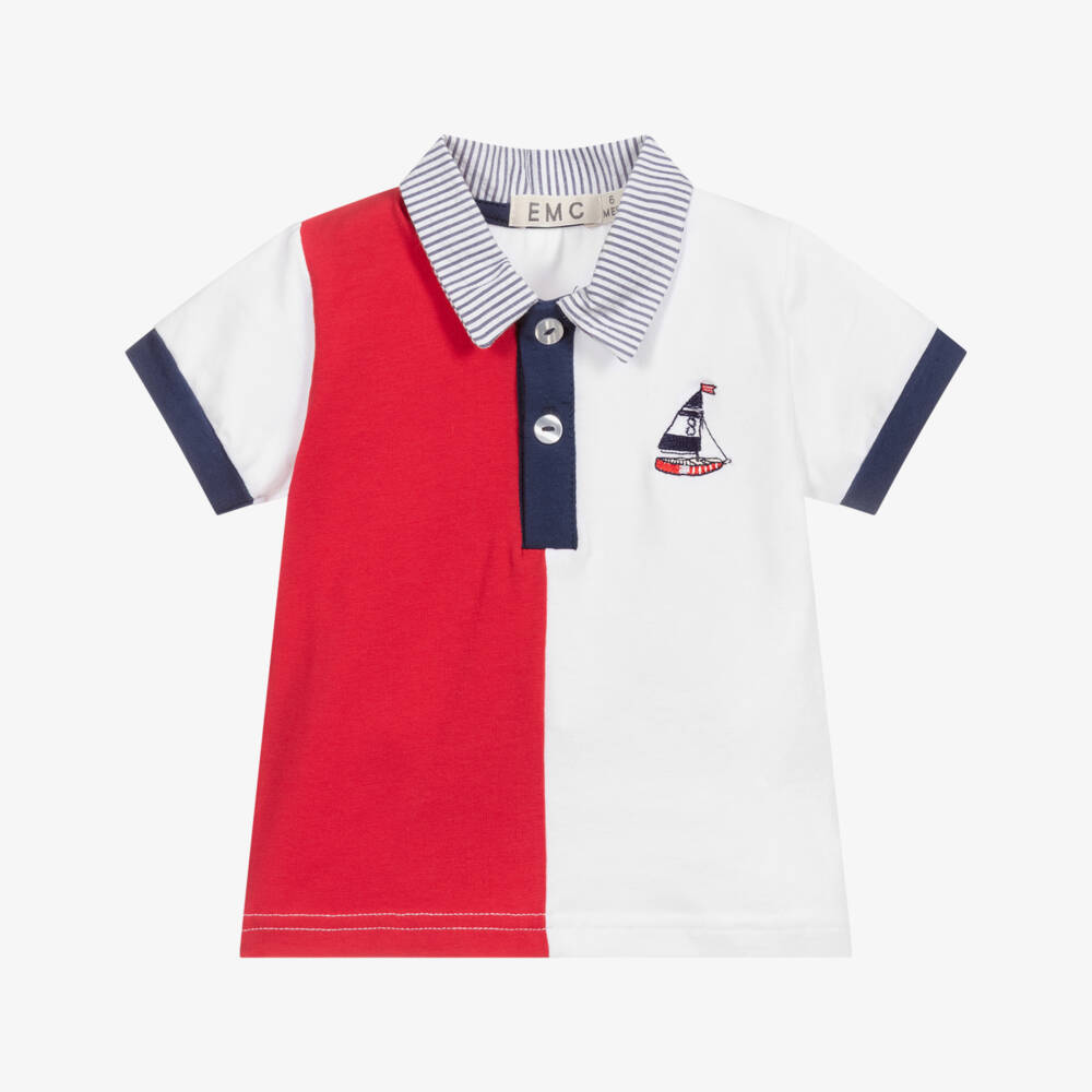Everything Must Change-Red & White Cotton Polo Shirt | Childrensalon Outlet