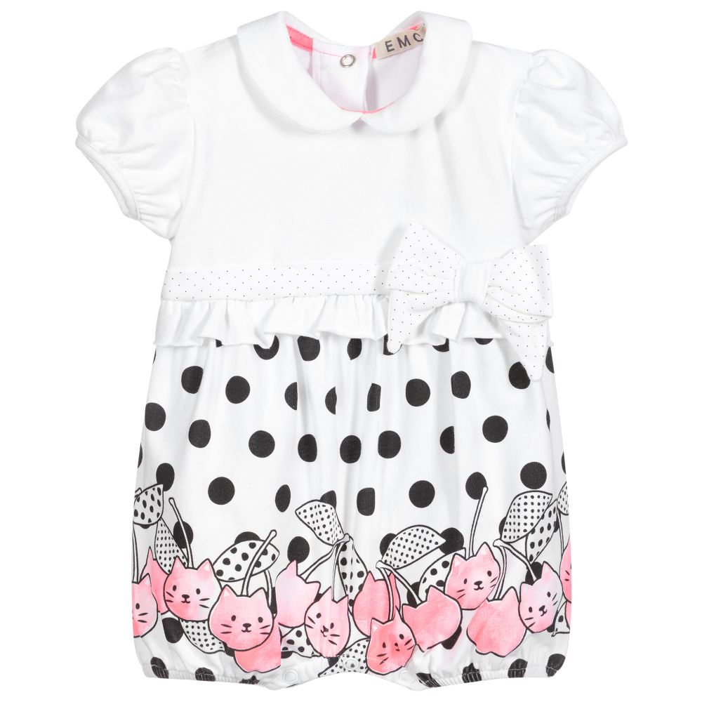 Everything Must Change - White Cotton Baby Shortie | Childrensalon