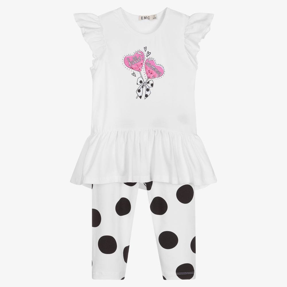 Everything Must Change - White Cotton Leggings Set | Childrensalon