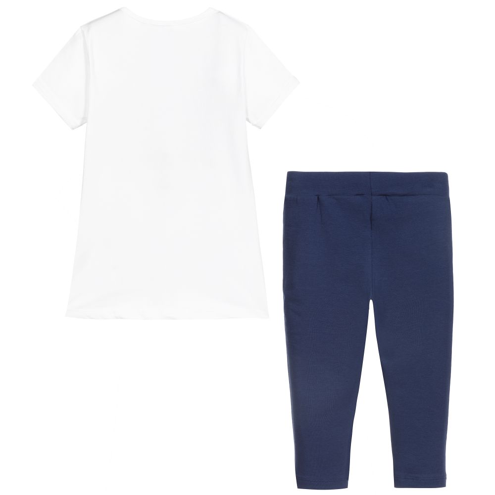 Everything Must Change-Белый топ и синие легинсы | Childrensalon Outlet