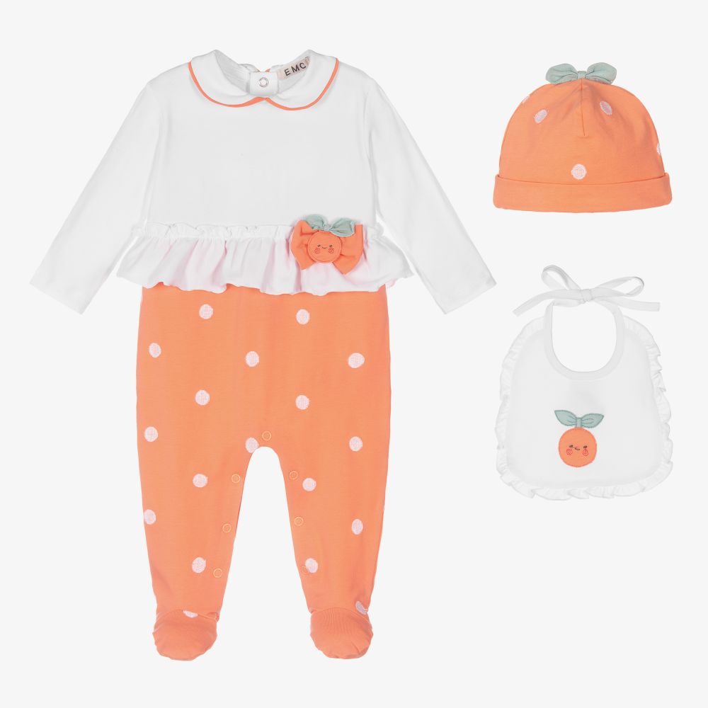 Everything Must Change - White & Orange Babygrow Set | Childrensalon