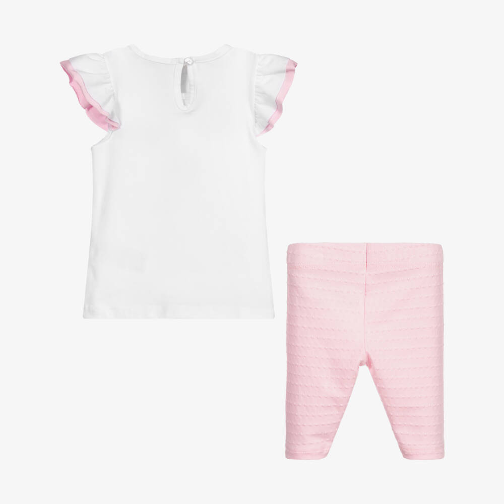 Everything Must Change-White & Pink Leggings Set | Childrensalon Outlet