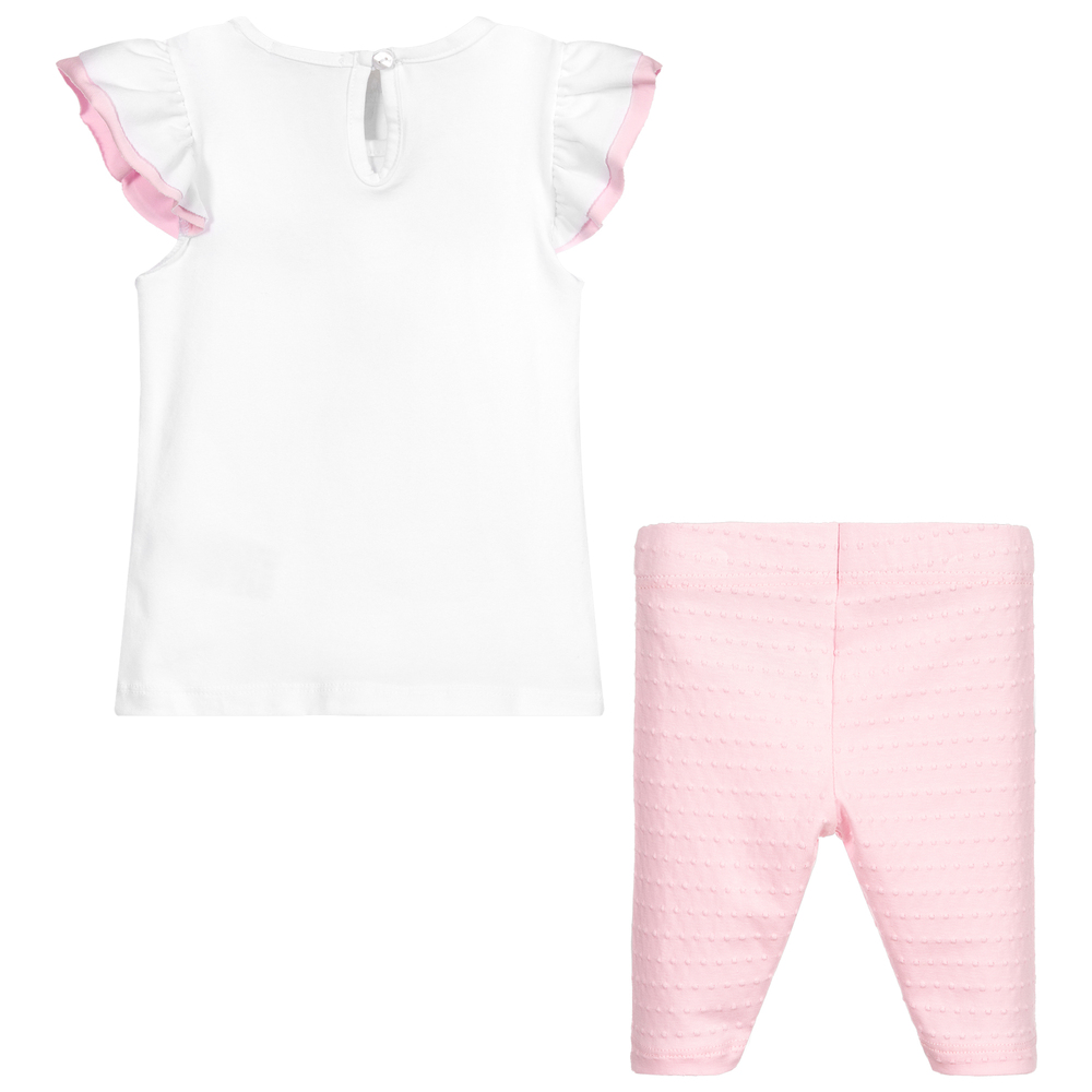 Everything Must Change-White & Pink Leggings Set | Childrensalon Outlet