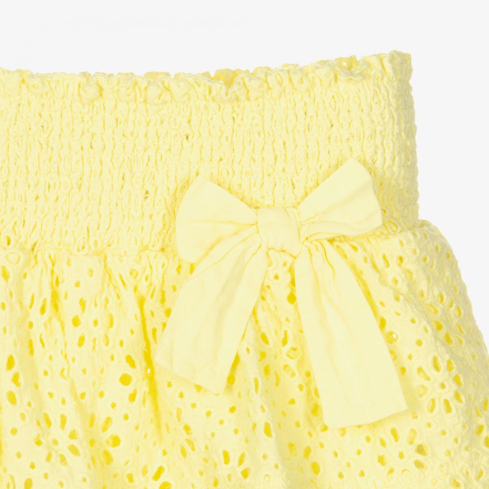 Everything Must Change-Yellow Broderie Anglaise Skirt | Childrensalon Outlet