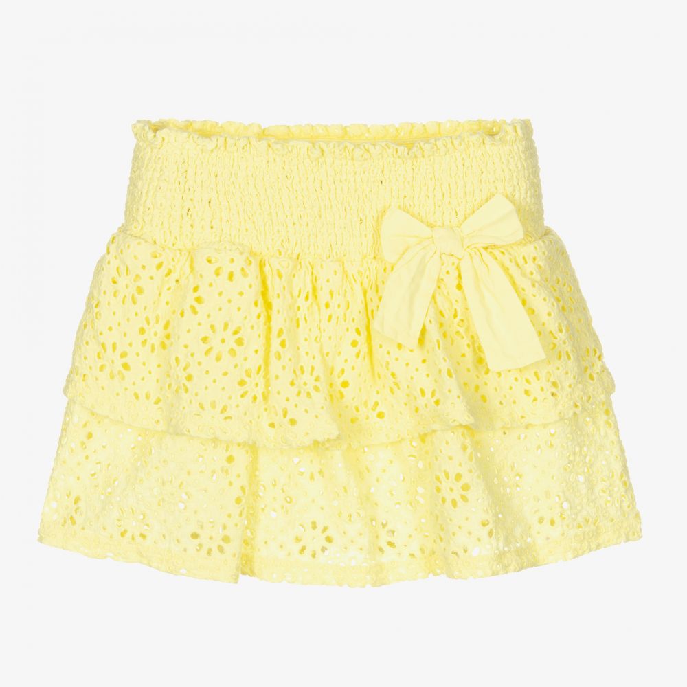 Everything Must Change - Yellow Broderie Anglaise Skirt | Childrensalon
