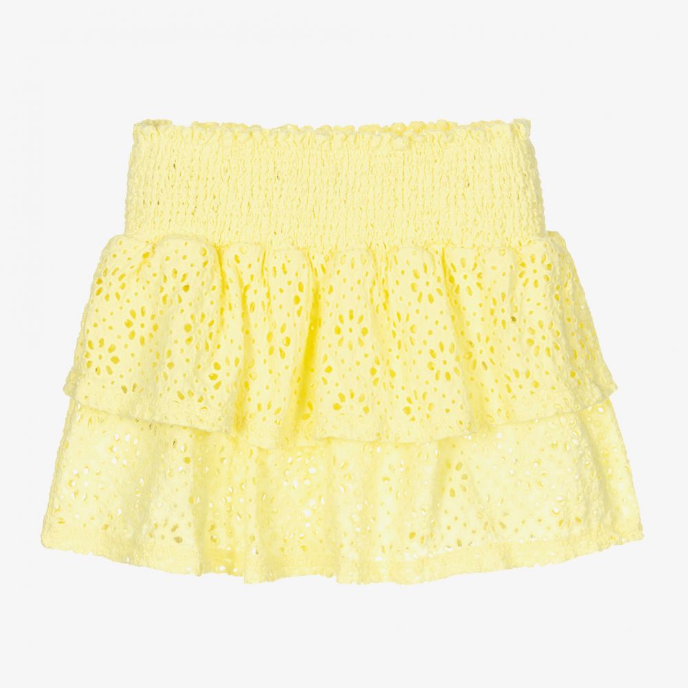 Everything Must Change-Yellow Broderie Anglaise Skirt | Childrensalon Outlet