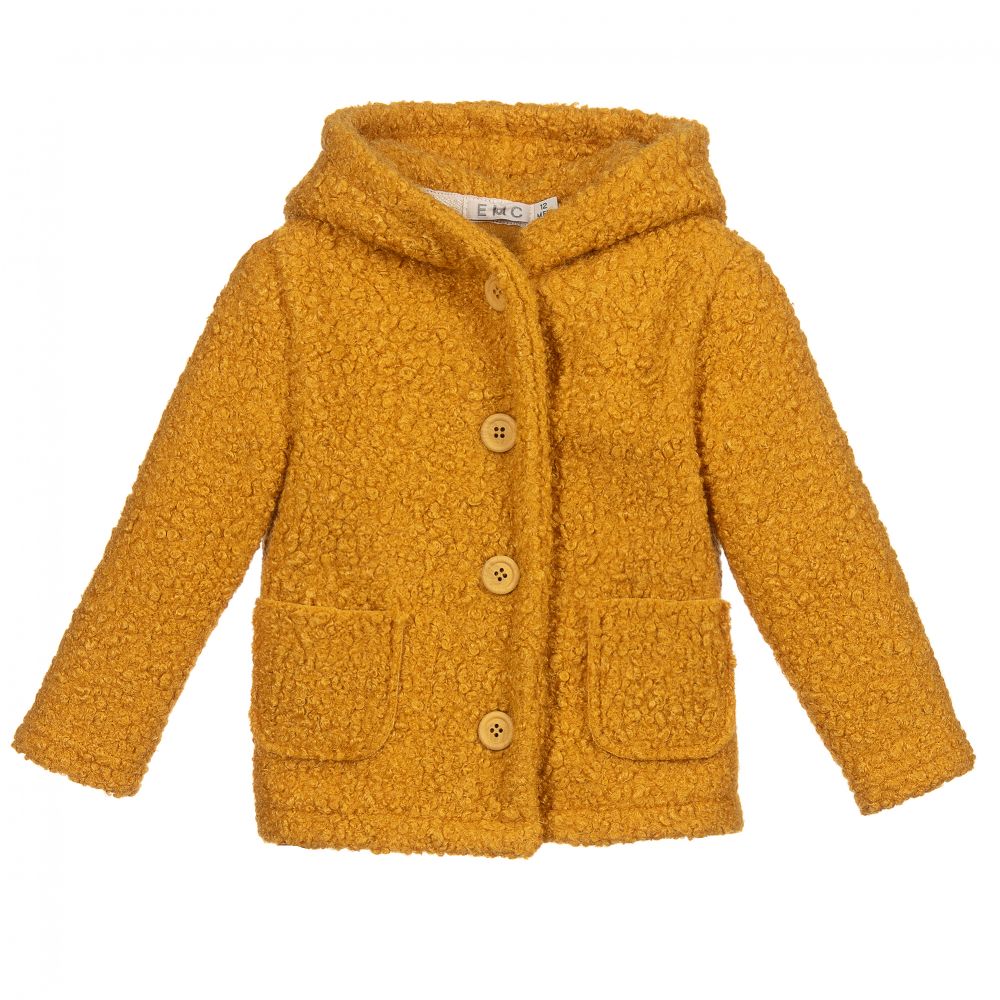 Hooded boucle coat hot sale